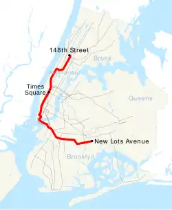 Map of the "3" train