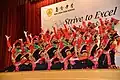 Nan Chiau High School Chinese dancers performing during the institution's 67th anniversary celebration.