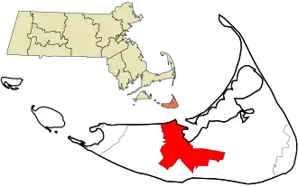 Location in Nantucket County and the state of Massachusetts.