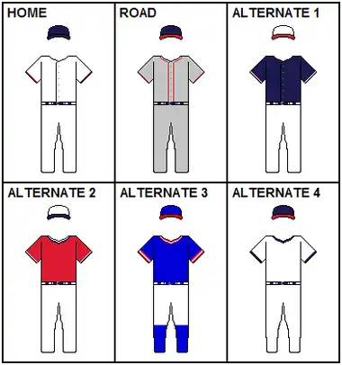 An illustration showing baseball uniforms