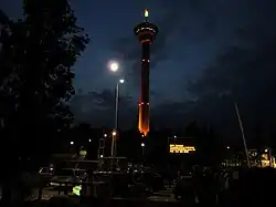 Näsinneula, an observation tower in Tampere, Finland, at night