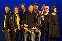 Nationalteatern in 2013. From left to right: Ulf Stenberg, Håkan Svensson, Mattias Hellberg, Ulf Dageby, Nikke Ström, Håkan Nyberg, Matilda Sjöström.