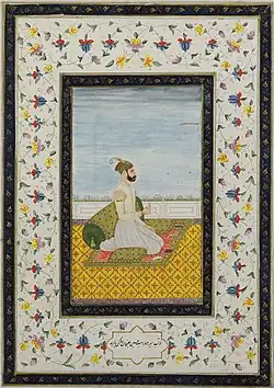 A portfolio of Hussain Ali Khan. The Nastaliq script read: Amir al Umara, Nawab Sayyid Hussain Ali Khan Sakin Barha.