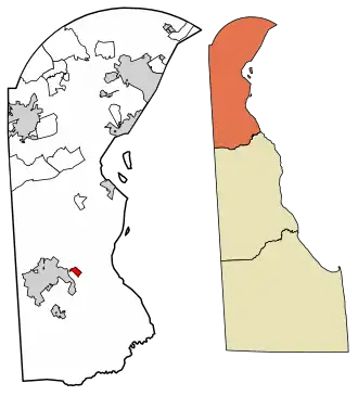 Location of Odessa in New Castle County, Delaware