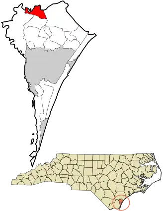 Location in New Hanover County and the state of North Carolina.