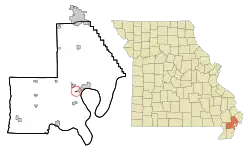 Location of Howardville, Missouri