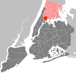 Location in The Bronx