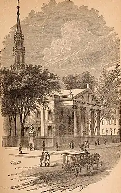 From the southeast looking across Broadway, 1882