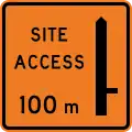 Works site access - 100 metres ahead on right