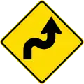 Reverse curve greater than 60 degrees, to right