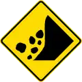 Falling rocks or debris on right
