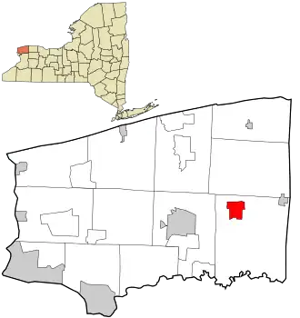 Location in Niagara County and the state of New York.