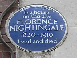 Blue plaque for Nightingale in Mayfair