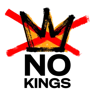 No Kings logo, depicting a crossed out drawing of a crown