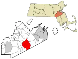 Location in Norfolk County in Massachusetts