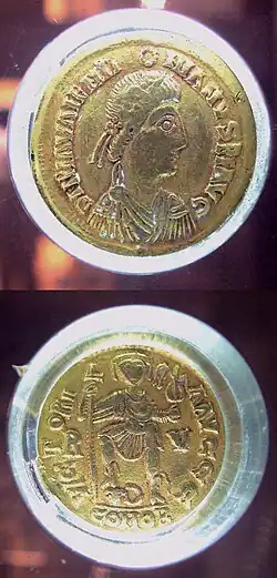 Northern Gaul "sou", 440–450, 4240 mg.