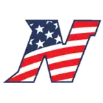 Large "N" with American flag pattern\