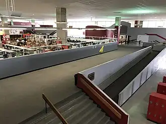 View of library from main office on mezzanine level