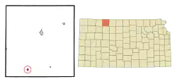 Location within Norton County and Kansas