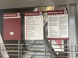 The notice board at the station.