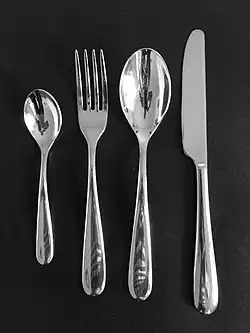 Alessi Nuovo Milano cutlery by Ettore Sottsass with Alberto Gozzi (1989 award)[46]