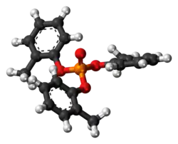 Ball-and-stick model of the tri-ORTHO-cresyl phosphate molecule