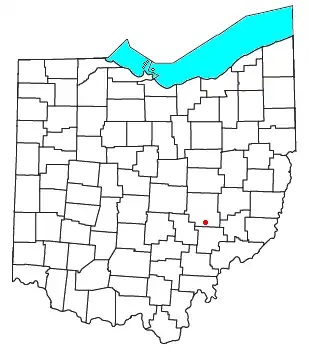 Location of Blue Rock, Ohio