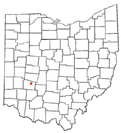 Location of Cedarville, Ohio