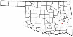 Location of Haileyville, Oklahoma