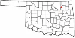 Location of Vera, Oklahoma