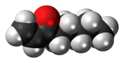 Space-filling model of the oct-1-en-3-one molecule