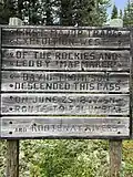 An informational sign at Howse Pass
