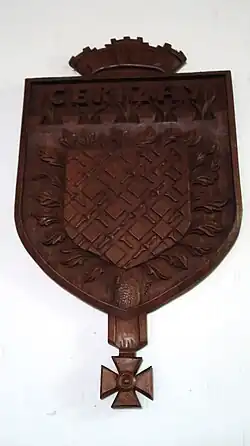 Wall plaque in St Martin's Church, the parish church of Chipping Ongar, Essex, England