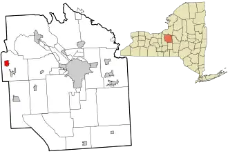 Location in Onondaga County and the state of New York.