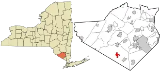 Location in Orange County and the state of New York.