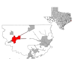 Location of Vidor within Orange County, Texas
