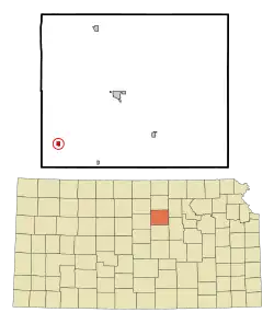 Location within Ottawa County and Kansas