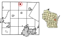 Location of Nichols in Outagamie County, Wisconsin.