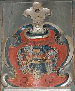 Ove Gjedde's arms at Tjølling Church