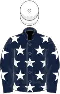 Dark blue, white stars, white cap
