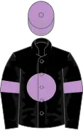 Black, mauve disc, armlets and cap