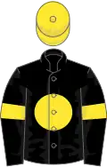BLACK, yellow disc and armlet, yellow cap