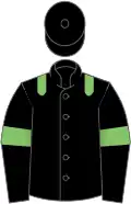 Black, light green epaulettes, black sleeves, light green armlets, black cap