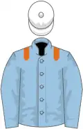 LIGHT BLUE, ORANGE epaulets, WHITE cap