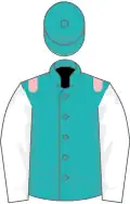 Green, pink epaulets and cap, white sleeves