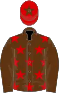 Brown, red stars, brown sleeves, red cap, brown star
