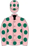Pink, dark green spots