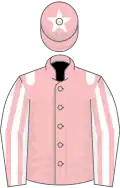Pink, white epaulets, white and pink striped sleeves, pink cap, white star