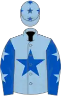 Light Blue, Royal Blue star, Royal Blue sleeves, Light Blue stars, Light Blue cap, Royal Blue stars