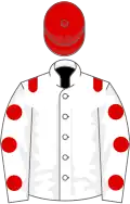 White, red epaulets and spots on sleeves, red cap